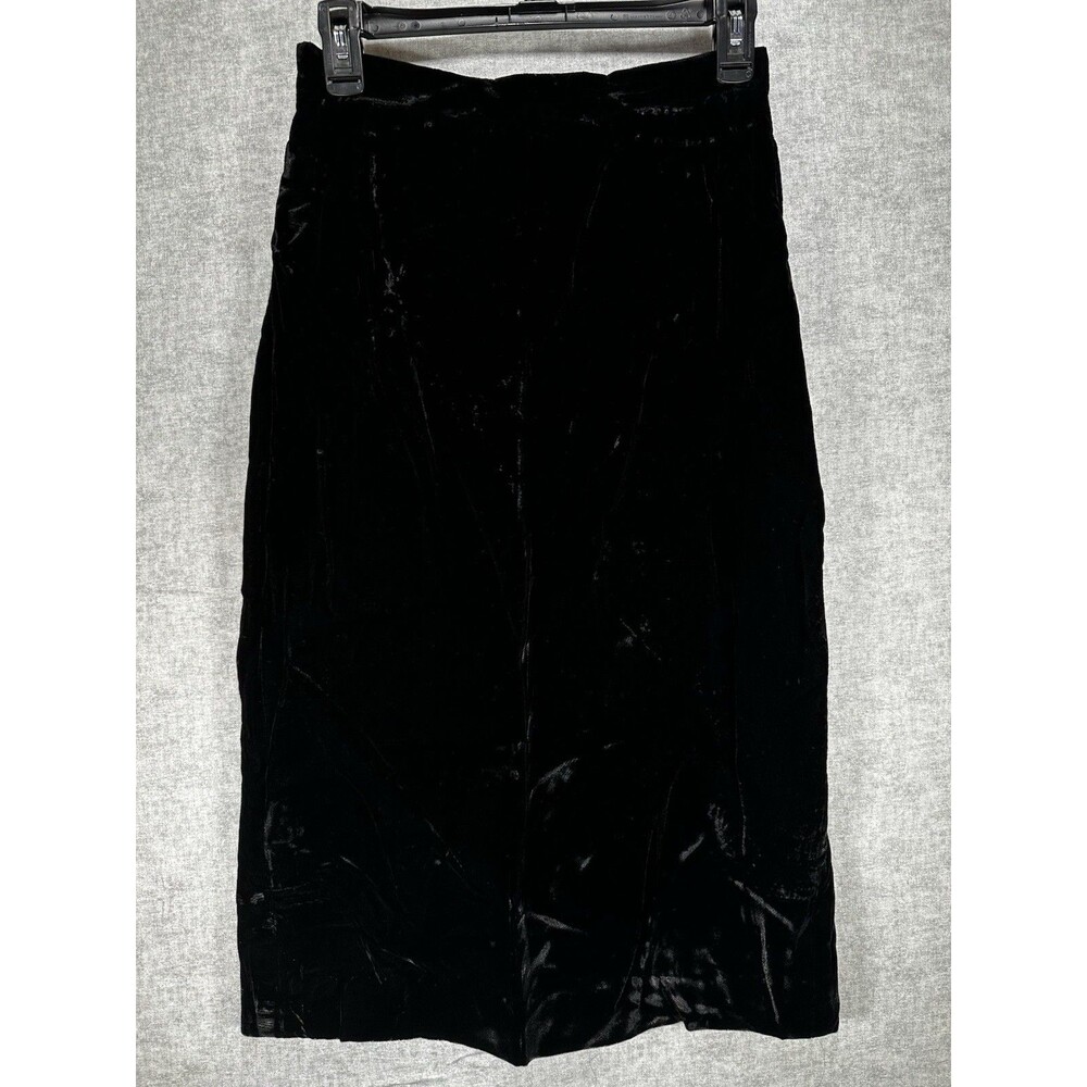 Vintage Nipon Coature 2 Piece Midi Skirt Suit Black Velour 4 Button Blazer - Picture 10 of 15